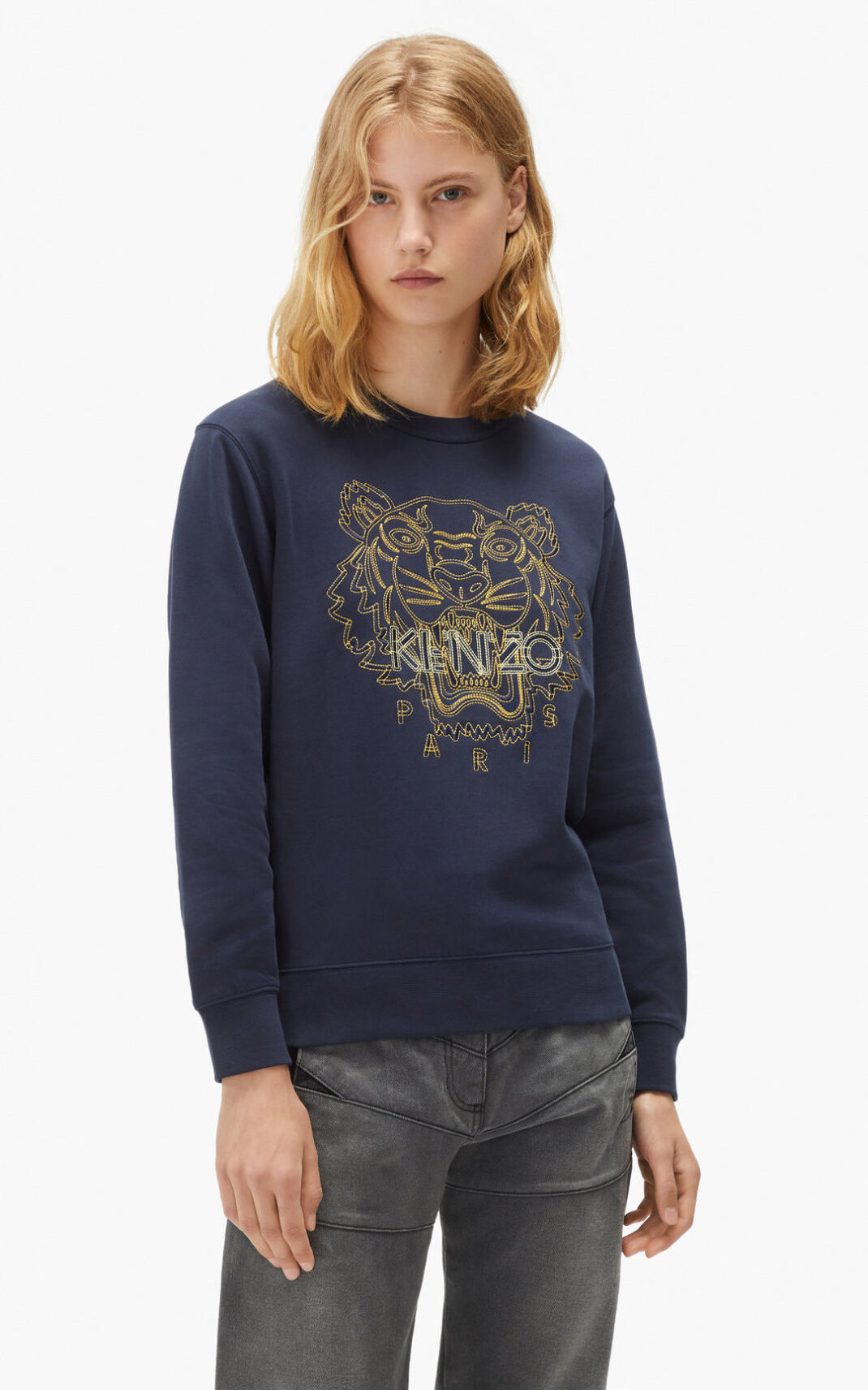 Kenzo Tiger Sudadera Mujer Azul Marino Azules | 3897651-PD